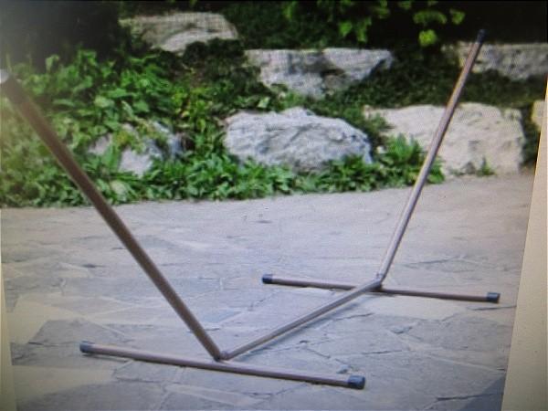 lot 44 image: 15 ft. Wood grain Teak Metal Hammoc...
