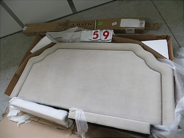 lot 59 image: Carlyle Upholstered Head Board. Que...