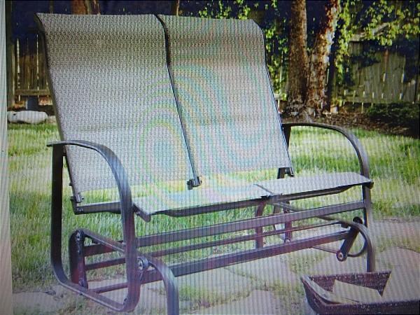 lot 6 image: Avalon Double Patio Glider - Mahoga...