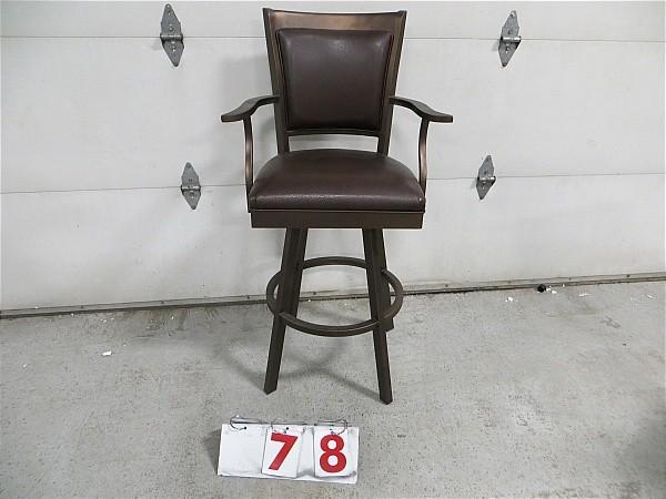 lot 78 image: Bronze metal finish Swivel Bar stoo...