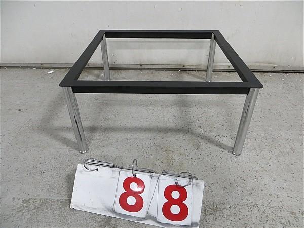 lot 88 image: Black steel and chrome coffee table...