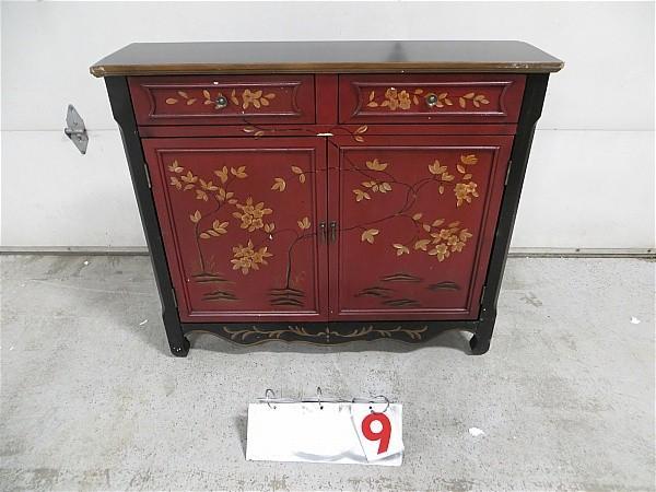 lot 9 image: Powell Oriental 2 Door Console. 2 u...