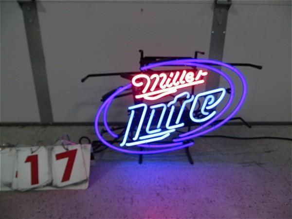 Miller Lite Neon. Lights. Blinking ...