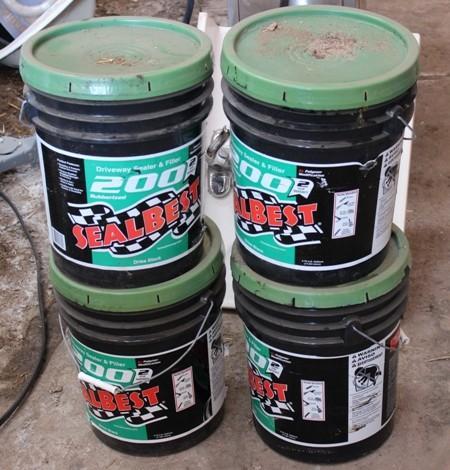 Lot of 4, 5 gallon pails of drivew...