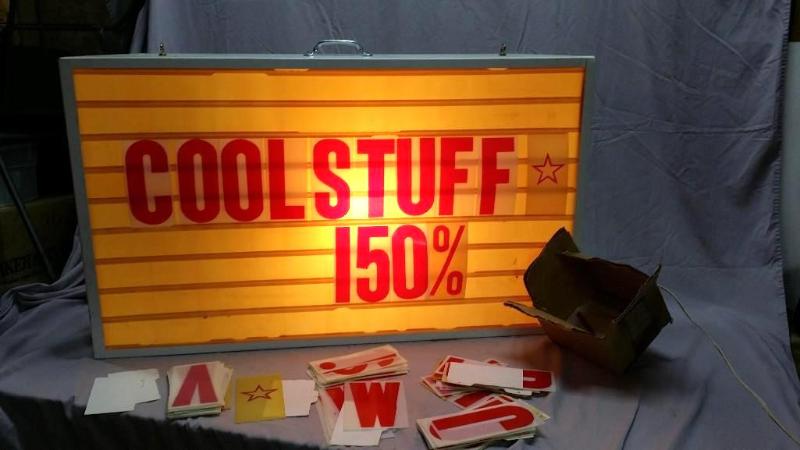 lot 100 image: Light up sign with letters and numb...