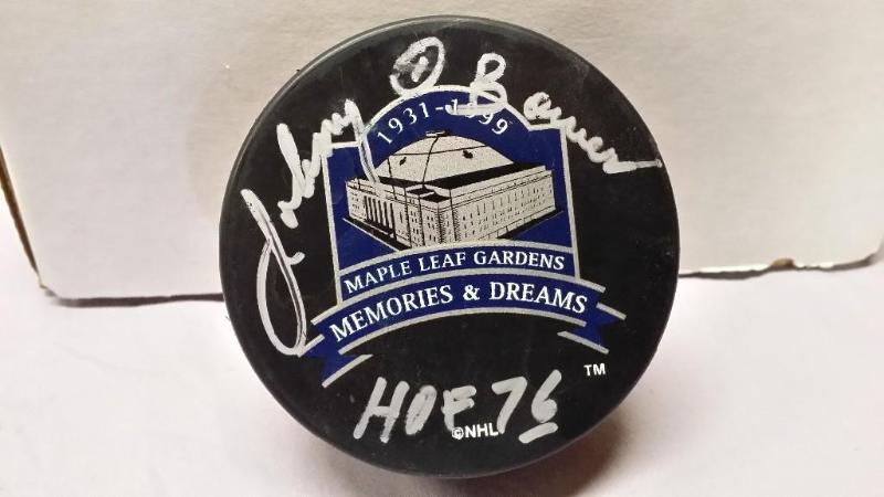 lot 37 image: Signed Hockey puck of Memories and ...