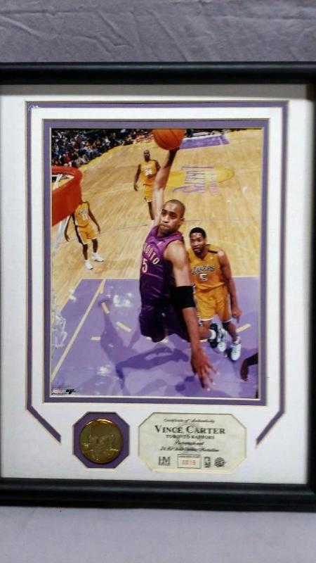 lot 43 image: Framed Vince Carter of the Toronto ...