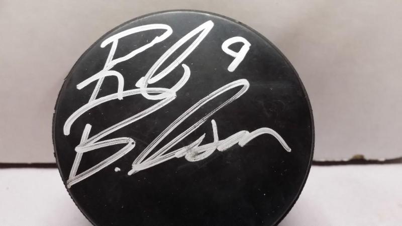 lot 44 image: Signed Rob Boardson Hockey puck. Co...