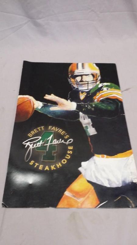 lot 55 image: 18 x 12 Brett Farve Steakhouse Menu...
