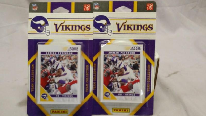 lot 70 image: 2 packs of Score Vikings cards team...