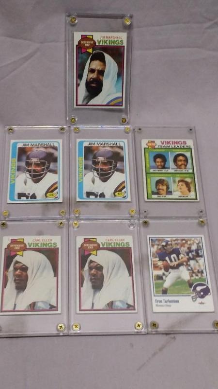 lot 89 image: 7 Minnesota Vikings cards all in sc...