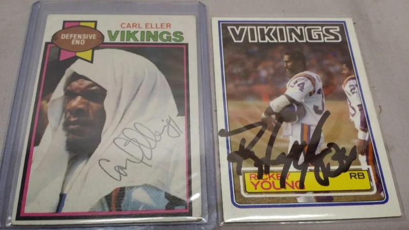 lot 96 image: 2 Signed Minnesota Vikings Football...