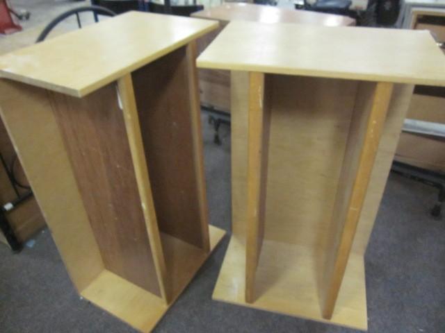 Pair of oak stackable shelves....