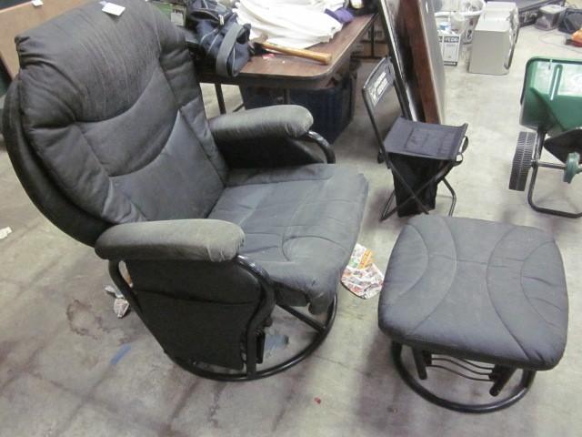 Black rocker and swivel chair with ...
