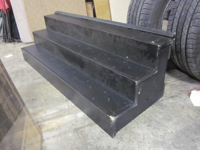 Wood shelving displays, black, 51 i...