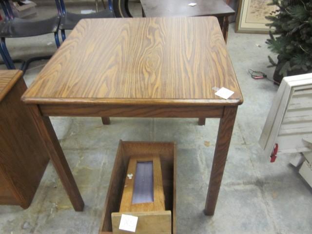 Square 30 in. wood table....