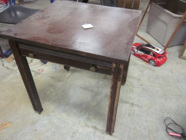 24 in. square wood side table with ...