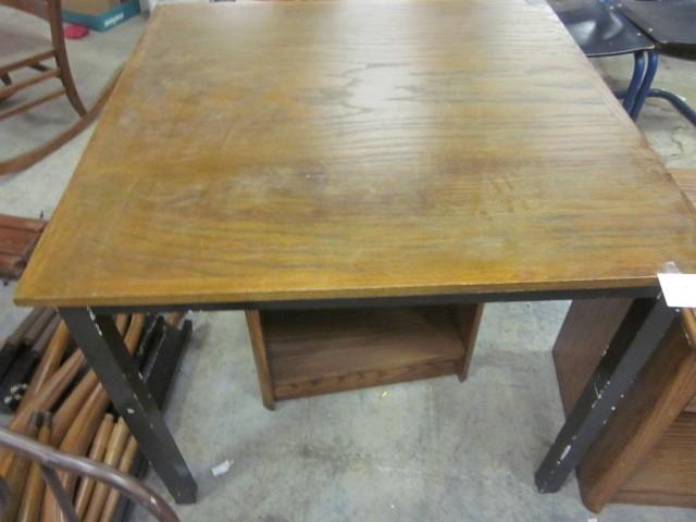 36 in. square wood table....