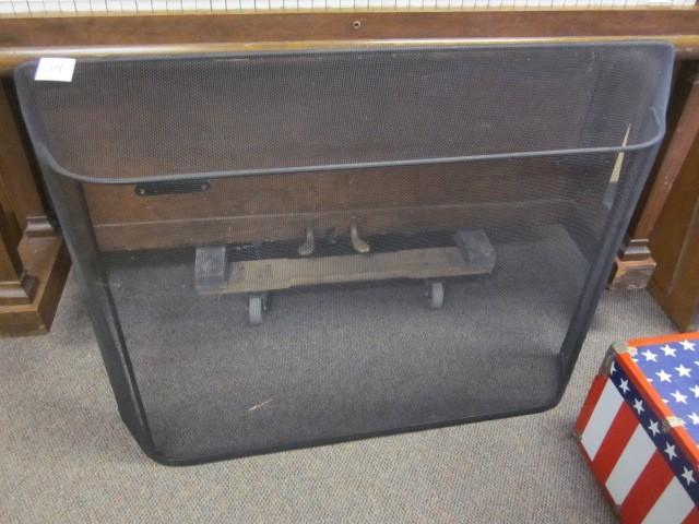 44 in. black metal fire place scree...