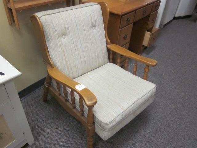 Solid birds eye maple wooden chair ...
