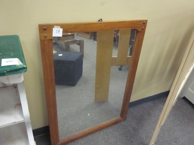 28 in. x 38 in. solid oak mirror....