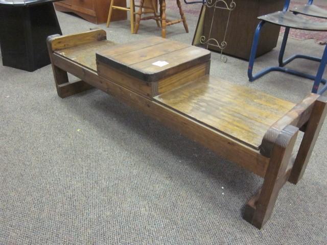 58 in. solid wood bench with center...