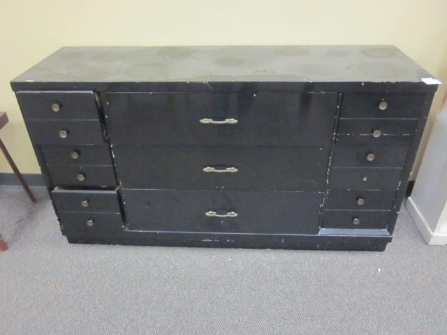 58 in. mid century black enameled (...