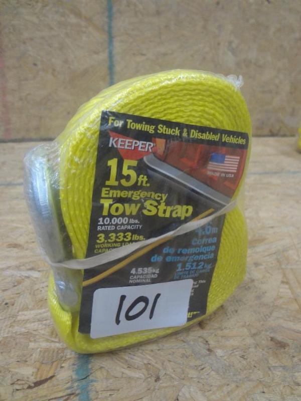 lot 101 image: New Keeper 15ft 3333# Tow Strap...