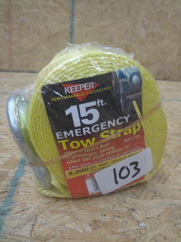 lot 103 image: New Keeper 15ft 5000# Tow Strap...