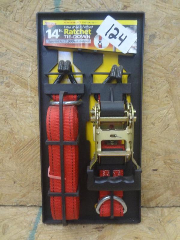 lot 124 image: New Keeper 14ft 1000# Ratchet Strap...