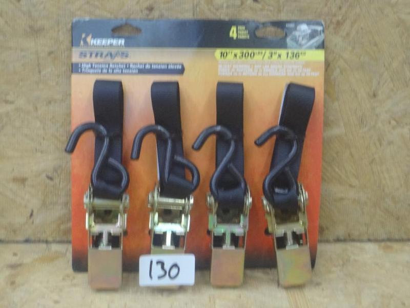 lot 130 image: New Keeper 4-Pack 10ft 300# Ratchet...