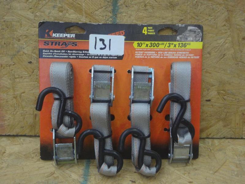 lot 131 image: New Keeper 4-Pack 10ft 300# Straps...