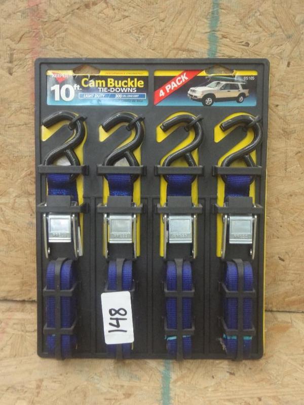 lot 148 image: New Keeper 4-Pack 10ft 300# Straps...