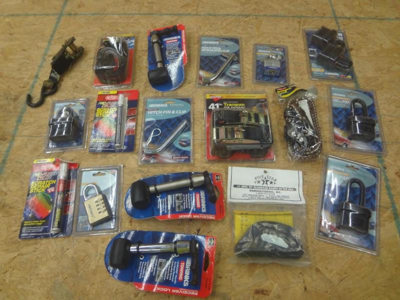 lot 168 image: Box Of Misc New Straps, Locks, Etc...