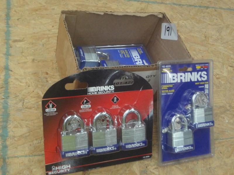 lot 191 image: (5) New Brinks Stainless Steel Lock...