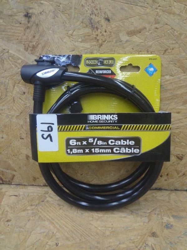lot 195 image: New Brinks 58&quotx6ft Lock Cable...