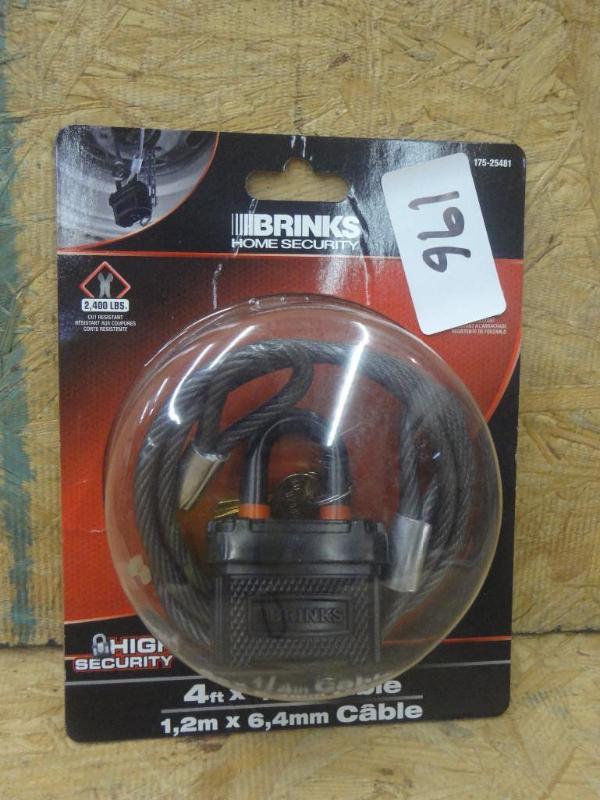 lot 196 image: New Brinks 14&quotx4ft Lock Cable...
