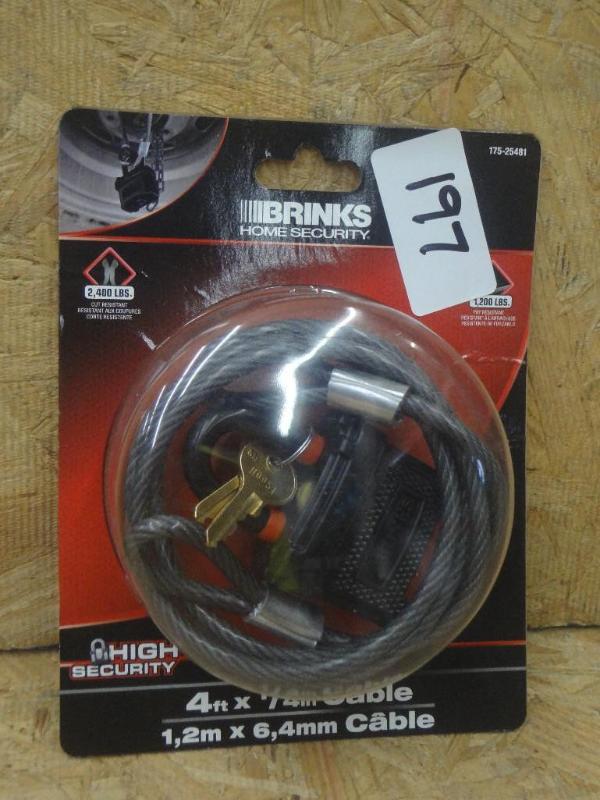 lot 197 image: New Brinks 14&quotx4ft Lock Cable...