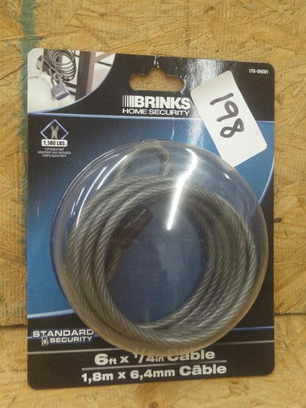 lot 198 image: New Brinks 14&quotx6ft Lock Cable...