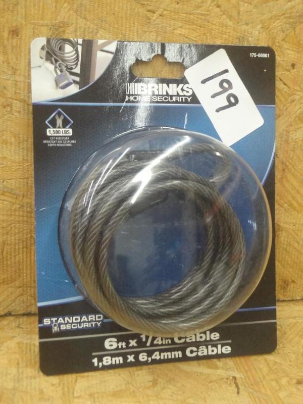 lot 199 image: New Brinks 14&quotx6ft Lock Cable...