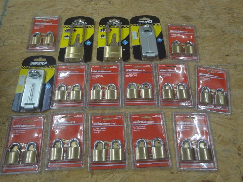 lot 208 image: Box Lot Of New Misc Brinks Locks...