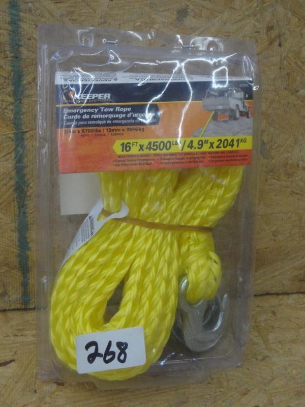 lot 268 image: New Keeper 16ft 4500# Tow Rope...