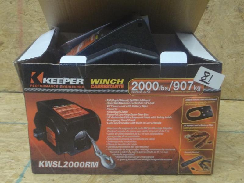 lot 81 image: New Keeper KWSL2000RM Winch Set, 20...