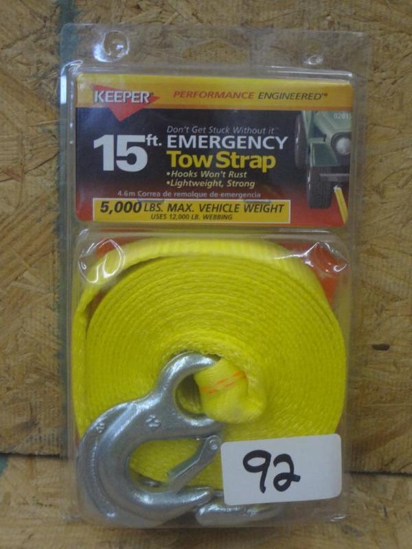 lot 92 image: New Keeper 15ft 5000# Tow Strap...