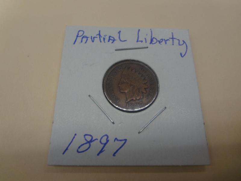 1897 Indian Head Penny, Partial Lib...