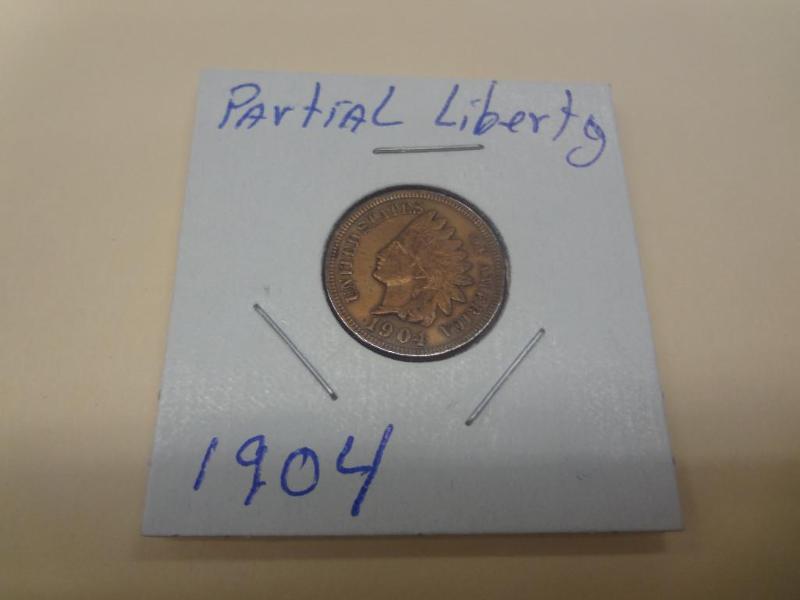 1904 Indian Head Penny, Partial Lib...