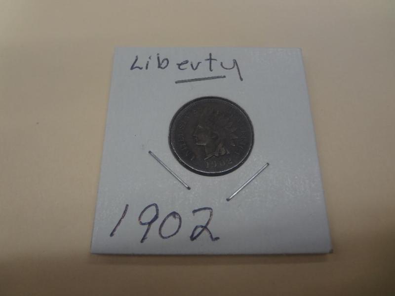 1902 Indian Head Penny, Liberty...
