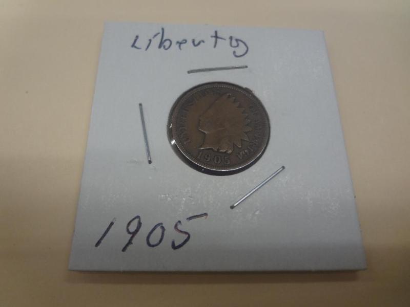 1905 Indian Head Penny, Libery...