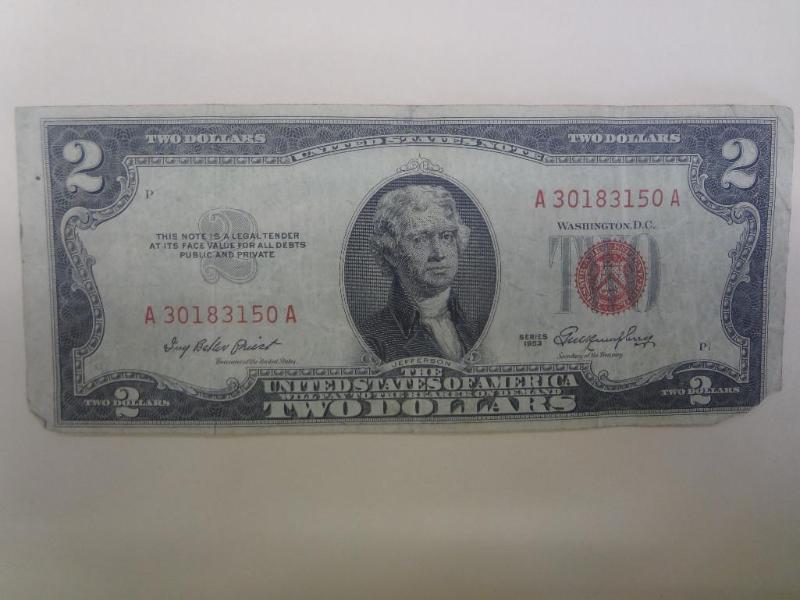 $2 US Note, Series 1953, Small Red ...