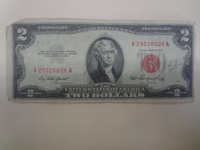 $2 US Note, Series 1953, Small Red ...